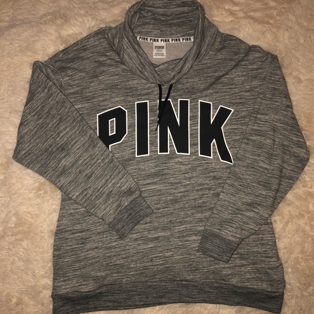 PINK cow neck hoodie